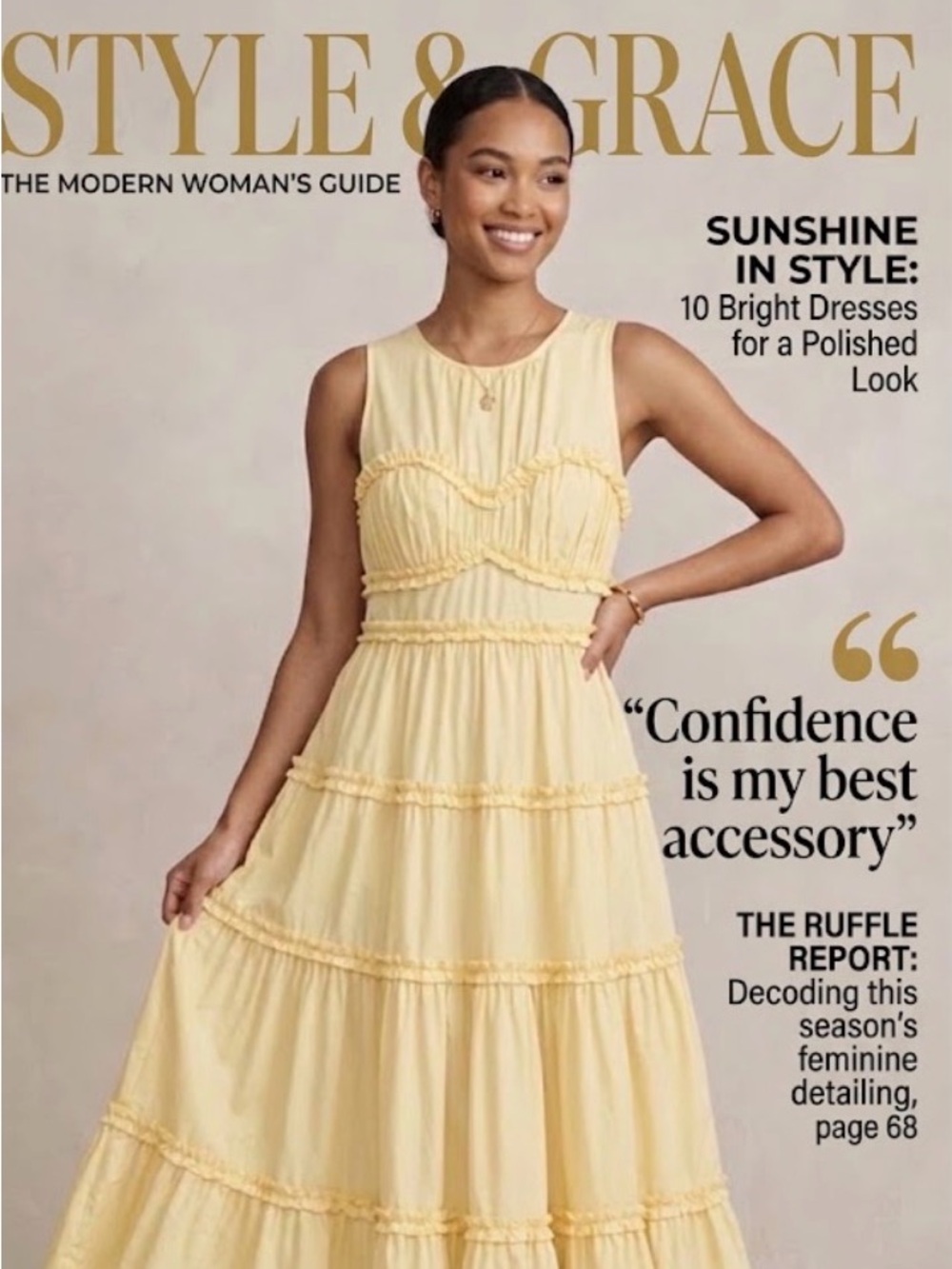 Butter Yellow Ruffle Tiered Sundress Sleeveless Size S